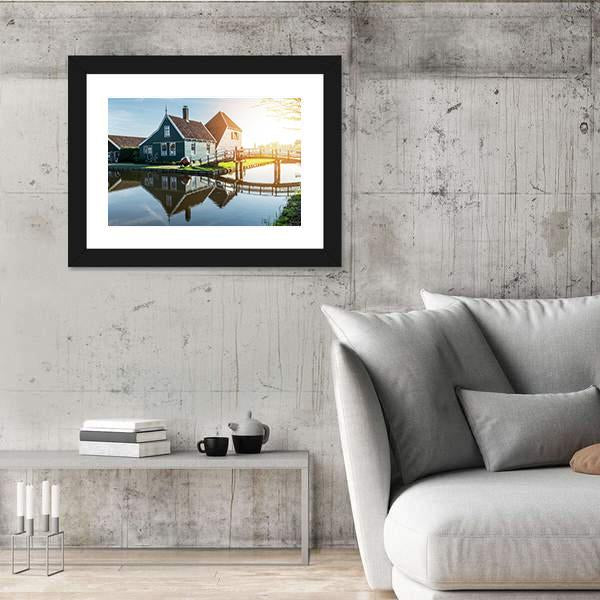Traditional Dutch House Canvas Wall Art-3 Horizontal-Gallery Wrap-25" x 16"-Tiaracle