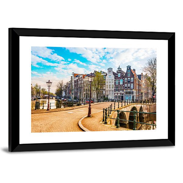 Traditional Dutch Old Houses Canvas Wall Art-3 Horizontal-Gallery Wrap-25" x 16"-Tiaracle