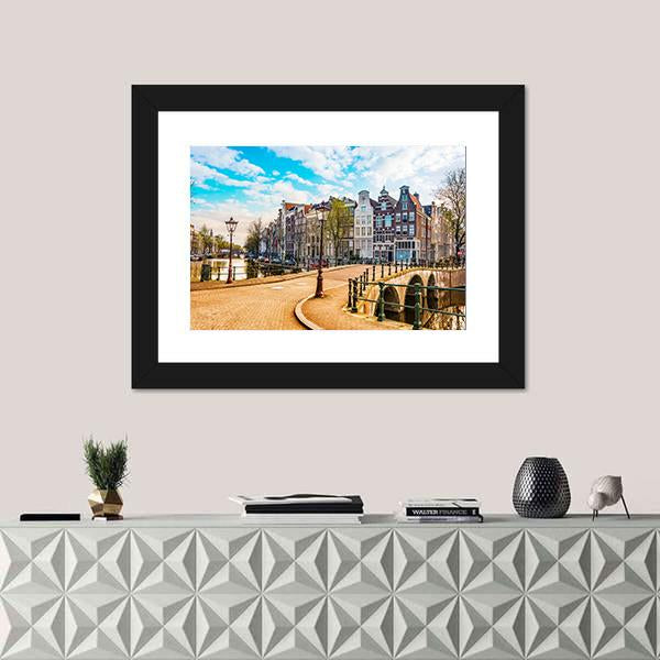 Traditional Dutch Old Houses Canvas Wall Art-3 Horizontal-Gallery Wrap-25" x 16"-Tiaracle
