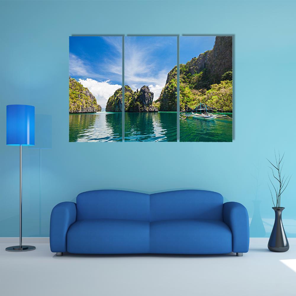 Scenic Filipino Island Canvas Wall Art-3 Horizontal-Gallery Wrap-37&quot; x 24&quot;-Tiaracle