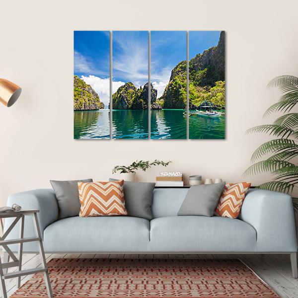 Scenic Filipino Island Canvas Wall Art-4 Horizontal-Gallery Wrap-34" x 24"-Tiaracle