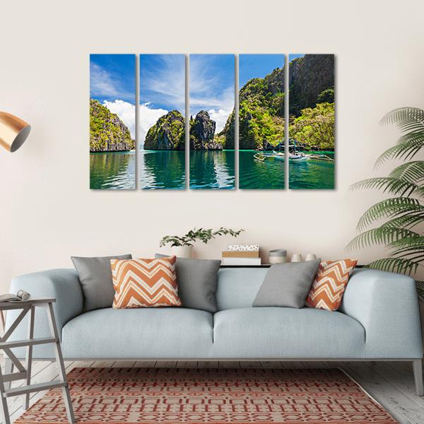 Scenic Filipino Island Canvas Wall Art-5 Horizontal-Gallery Wrap-22" x 12"-Tiaracle