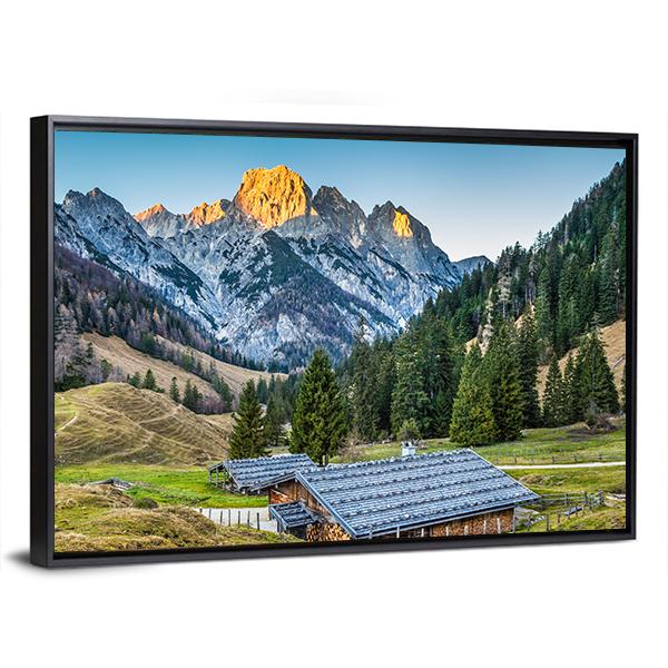 Traditional Mountain Chalets Canvas Wall Art-3 Horizontal-Gallery Wrap-25" x 16"-Tiaracle