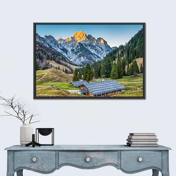 Traditional Mountain Chalets Canvas Wall Art-3 Horizontal-Gallery Wrap-25" x 16"-Tiaracle