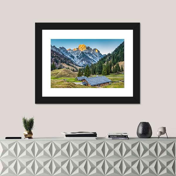 Traditional Mountain Chalets Canvas Wall Art-3 Horizontal-Gallery Wrap-25" x 16"-Tiaracle