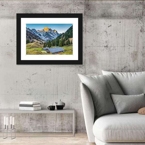 Traditional Mountain Chalets Canvas Wall Art-3 Horizontal-Gallery Wrap-25" x 16"-Tiaracle