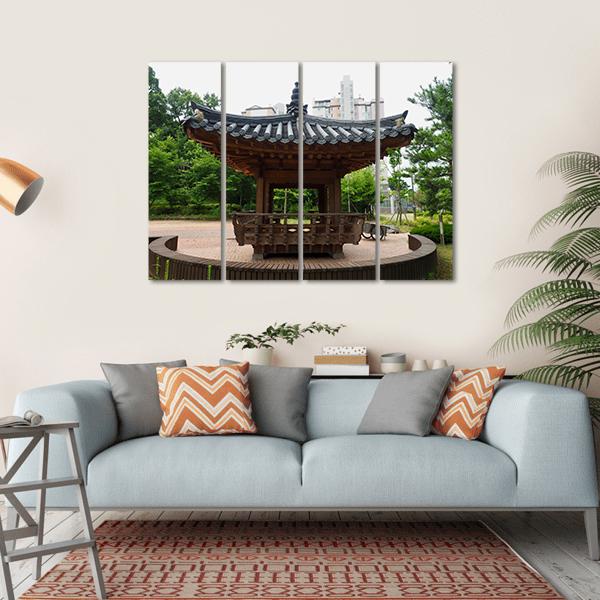 Traditional Resting Building In Korea Canvas Wall Art-4 Horizontal-Gallery Wrap-34" x 24"-Tiaracle