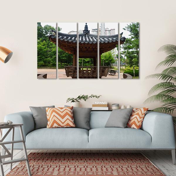 Traditional Resting Building In Korea Canvas Wall Art-5 Horizontal-Gallery Wrap-22" x 12"-Tiaracle