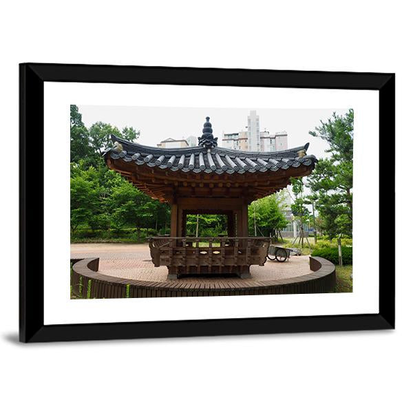 Traditional Resting Building In Korea Canvas Wall Art-3 Horizontal-Gallery Wrap-25" x 16"-Tiaracle
