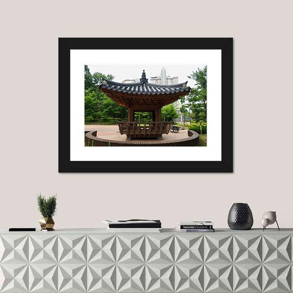 Traditional Resting Building In Korea Canvas Wall Art-3 Horizontal-Gallery Wrap-25" x 16"-Tiaracle