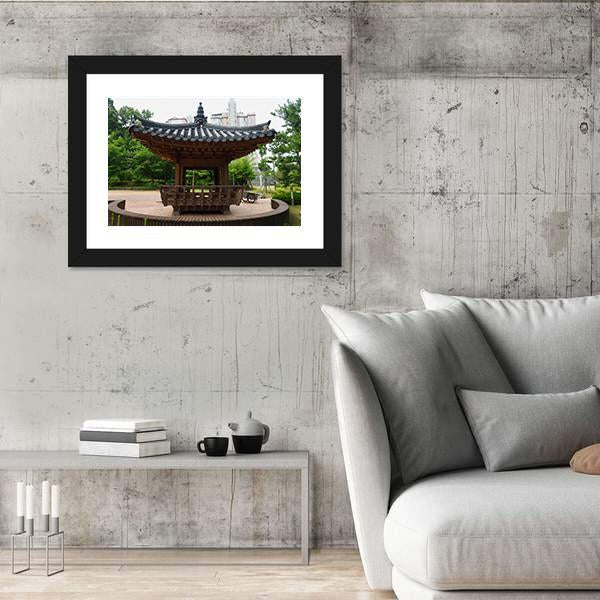 Traditional Resting Building In Korea Canvas Wall Art-3 Horizontal-Gallery Wrap-25" x 16"-Tiaracle