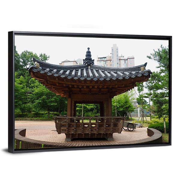 Traditional Resting Building In Korea Canvas Wall Art-5 Horizontal-Gallery Wrap-22" x 12"-Tiaracle