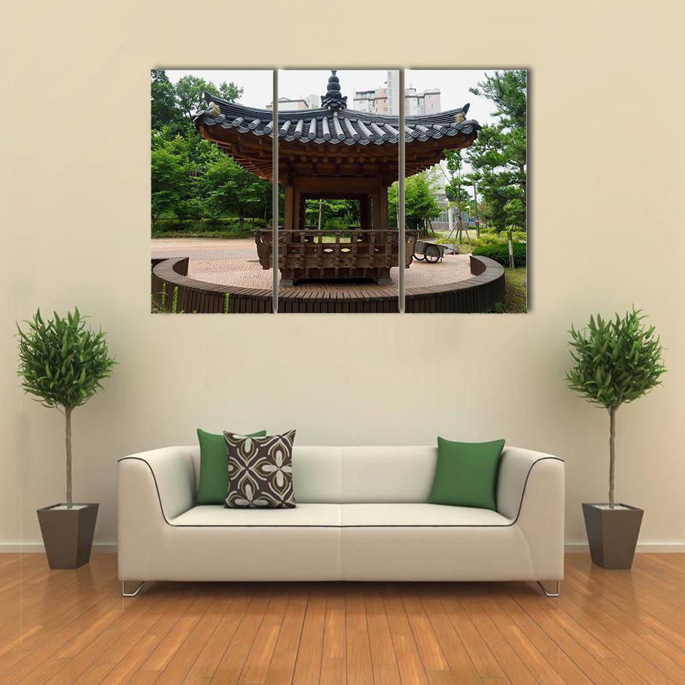 Traditional Resting Building In Korea Canvas Wall Art-3 Horizontal-Gallery Wrap-37" x 24"-Tiaracle