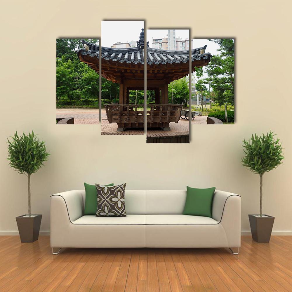 Traditional Resting Building In Korea Canvas Wall Art-4 Pop-Gallery Wrap-50" x 32"-Tiaracle