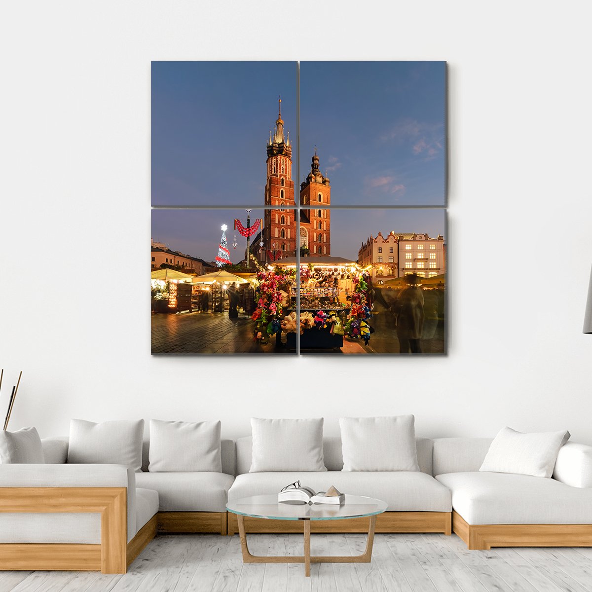 Traditional Street Market Canvas Wall Art-4 Square-Gallery Wrap-17" x 17"-Tiaracle