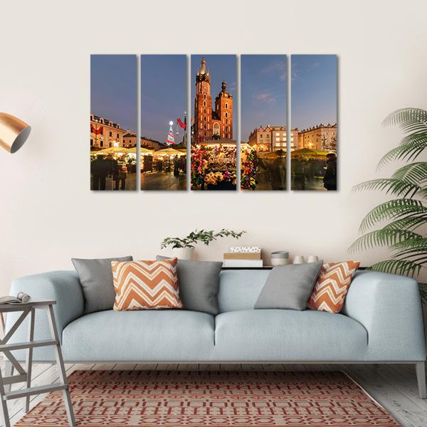 Traditional Street Market Canvas Wall Art-5 Horizontal-Gallery Wrap-22" x 12"-Tiaracle
