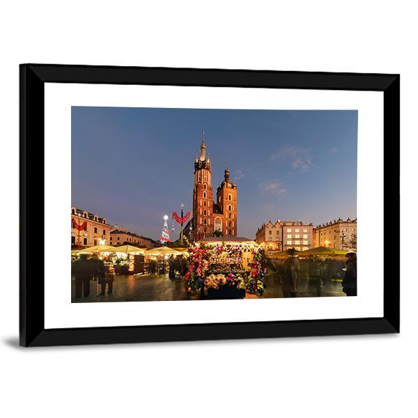 Traditional Street Market Canvas Wall Art-3 Horizontal-Gallery Wrap-25" x 16"-Tiaracle