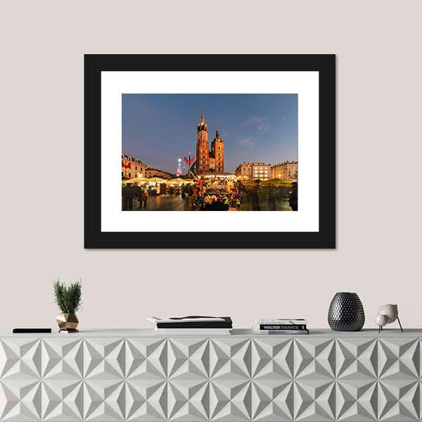 Traditional Street Market Canvas Wall Art-3 Horizontal-Gallery Wrap-25" x 16"-Tiaracle