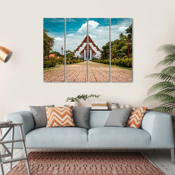 Thai Buddhist Temple Canvas Wall Art-4 Horizontal-Gallery Wrap-34" x 24"-Tiaracle