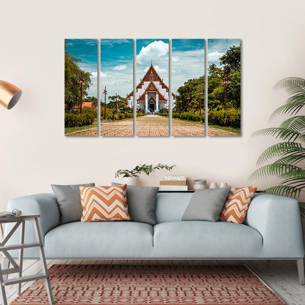 Thai Buddhist Temple Canvas Wall Art-5 Horizontal-Gallery Wrap-22" x 12"-Tiaracle