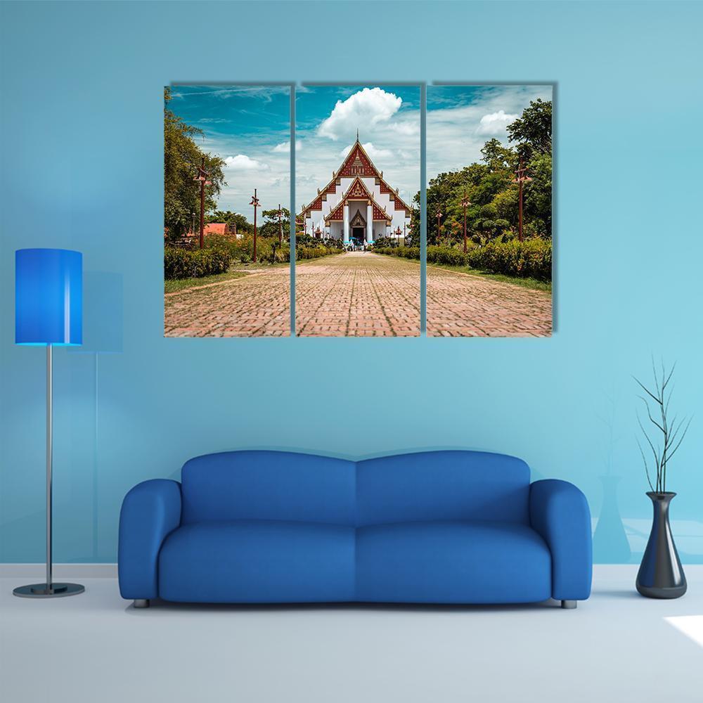 Thai Buddhist Temple Canvas Wall Art-3 Horizontal-Gallery Wrap-37" x 24"-Tiaracle