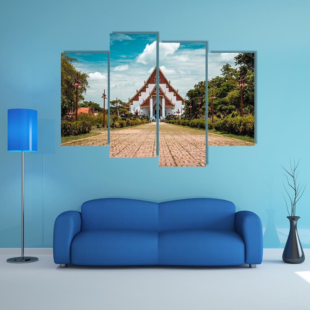 Thai Buddhist Temple Canvas Wall Art-4 Pop-Gallery Wrap-50" x 32"-Tiaracle