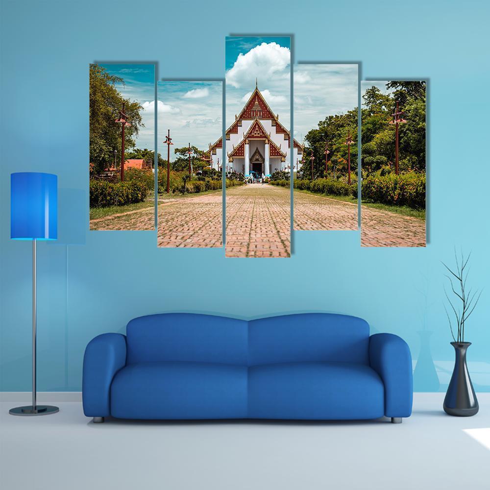 Thai Buddhist Temple Canvas Wall Art-5 Pop-Gallery Wrap-47" x 32"-Tiaracle