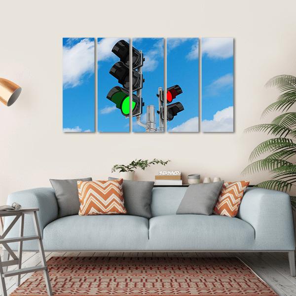 Traffic Light Signal Canvas Wall Art-5 Horizontal-Gallery Wrap-22" x 12"-Tiaracle