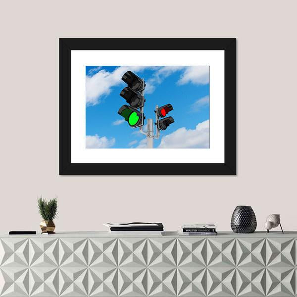 Traffic Light Signal Canvas Wall Art-3 Horizontal-Gallery Wrap-25" x 16"-Tiaracle