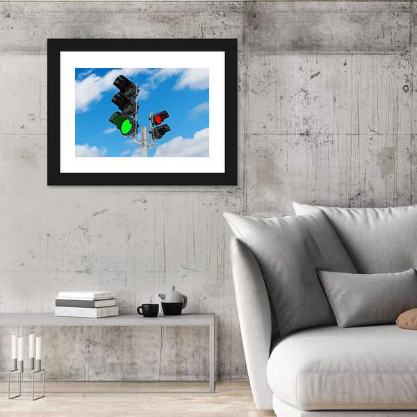 Traffic Light Signal Canvas Wall Art-3 Horizontal-Gallery Wrap-25" x 16"-Tiaracle