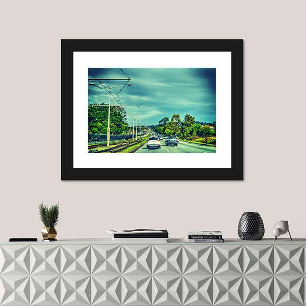 Traffic On A Cloudy Day In San Francisco Canvas Wall Art-3 Horizontal-Gallery Wrap-25" x 16"-Tiaracle