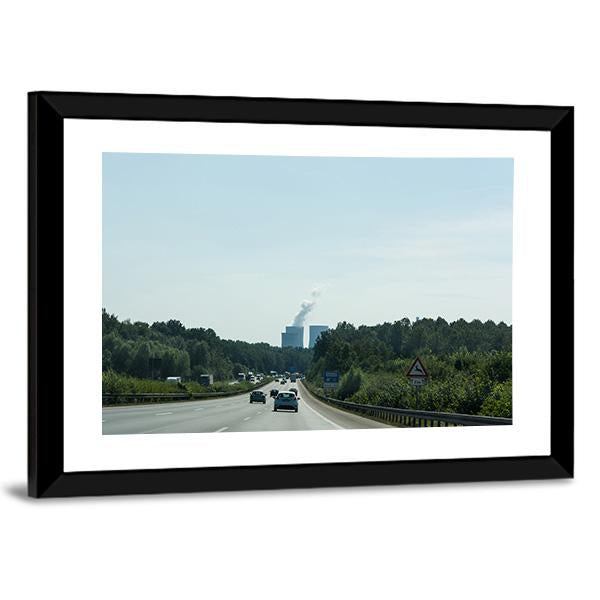 Traffic On The A2 motorway In Germany Canvas Wall Art-3 Horizontal-Gallery Wrap-25" x 16"-Tiaracle