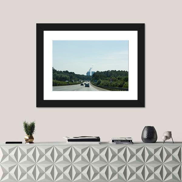 Traffic On The A2 motorway In Germany Canvas Wall Art-3 Horizontal-Gallery Wrap-25" x 16"-Tiaracle