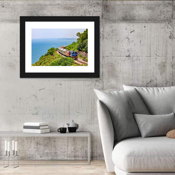 Train On The Railway Near Fangshan Station In Pingtung Taiwan Canvas Wall Art-5 Horizontal-Gallery Wrap-22" x 12"-Tiaracle
