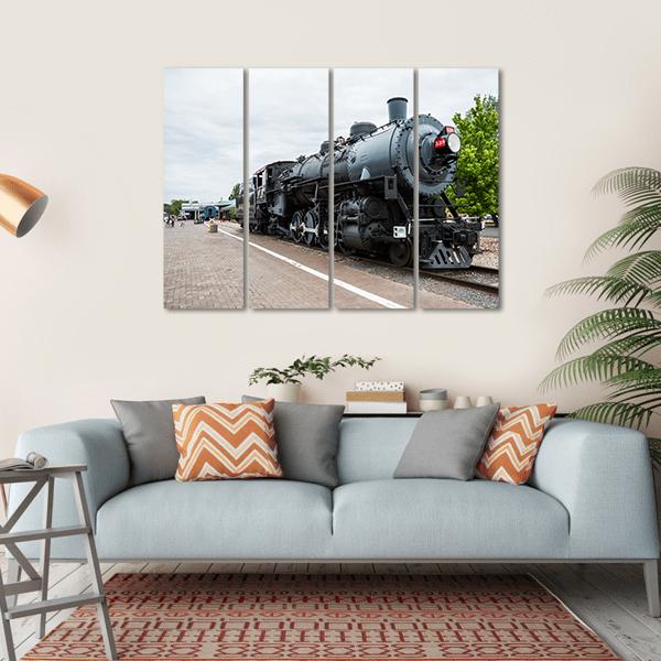 Trains Post &amp; Murales In Arizona Canvas Wall Art-4 Horizontal-Gallery Wrap-34" x 24"-Tiaracle