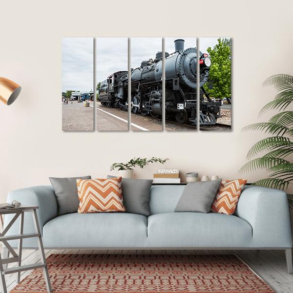 Trains Post &amp; Murales In Arizona Canvas Wall Art-5 Horizontal-Gallery Wrap-22" x 12"-Tiaracle