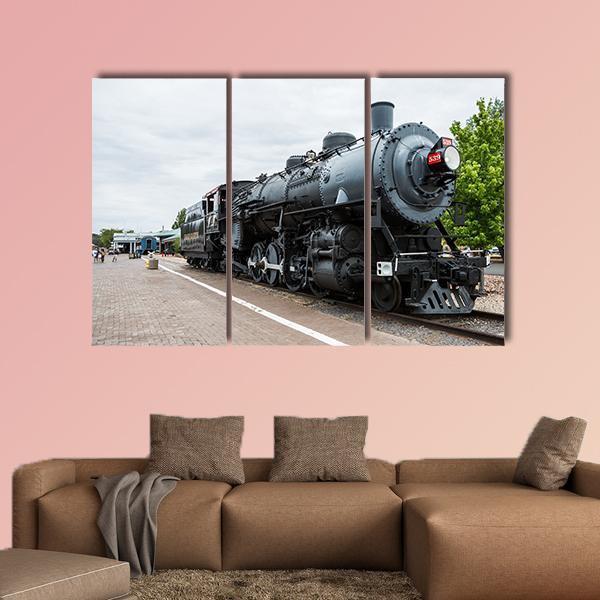 Trains Post &amp; Murales In Arizona Canvas Wall Art-3 Horizontal-Gallery Wrap-25" x 16"-Tiaracle