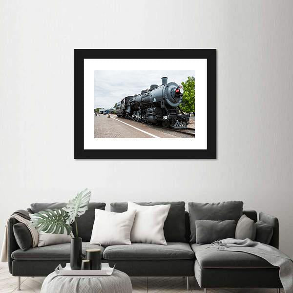 Trains Post &amp; Murales In Arizona Canvas Wall Art-1 Piece-Framed Print-30" x 20"-Tiaracle