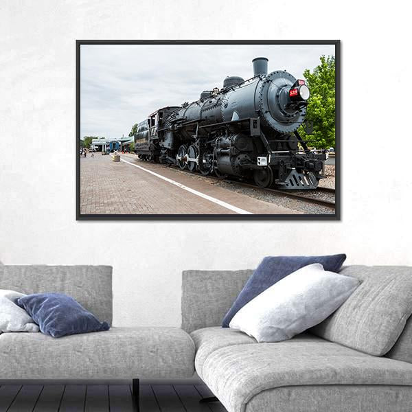 Trains Post &amp; Murales In Arizona Canvas Wall Art-1 Piece-Floating Frame-36" x 24"-Tiaracle