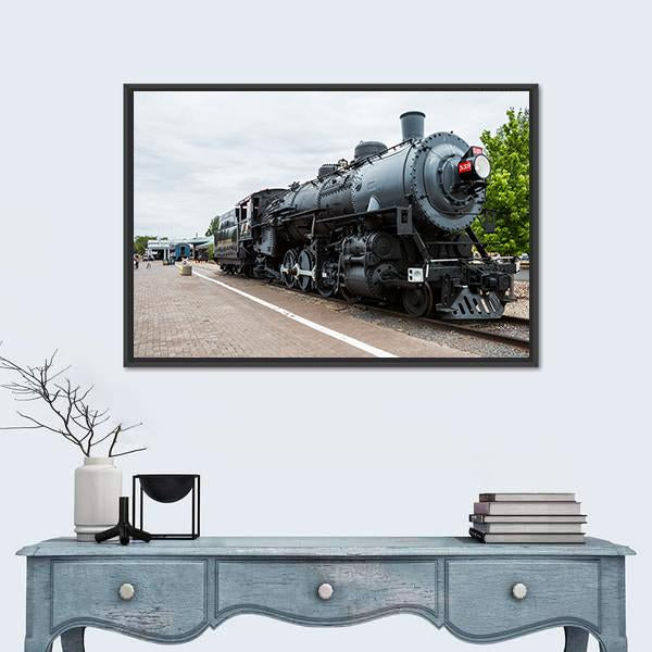 Trains Post &amp; Murales In Arizona Canvas Wall Art-5 Horizontal-Gallery Wrap-22" x 12"-Tiaracle