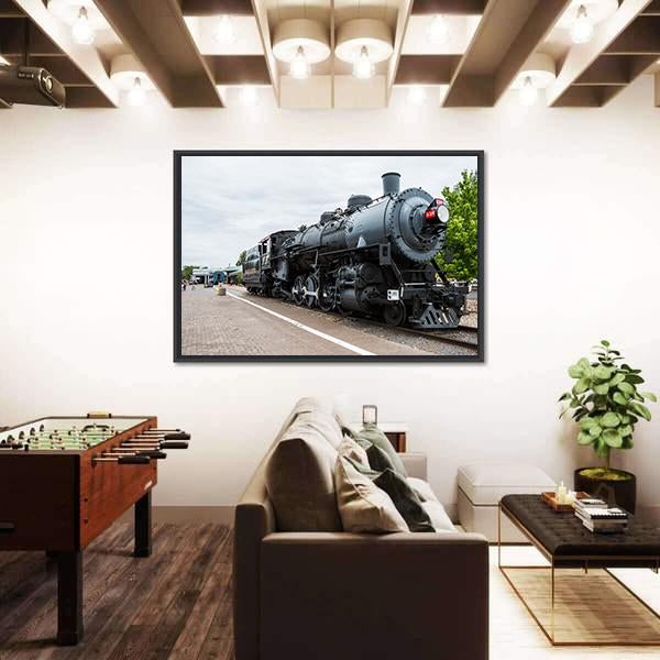 Trains Post &amp; Murales In Arizona Canvas Wall Art-5 Horizontal-Gallery Wrap-22" x 12"-Tiaracle