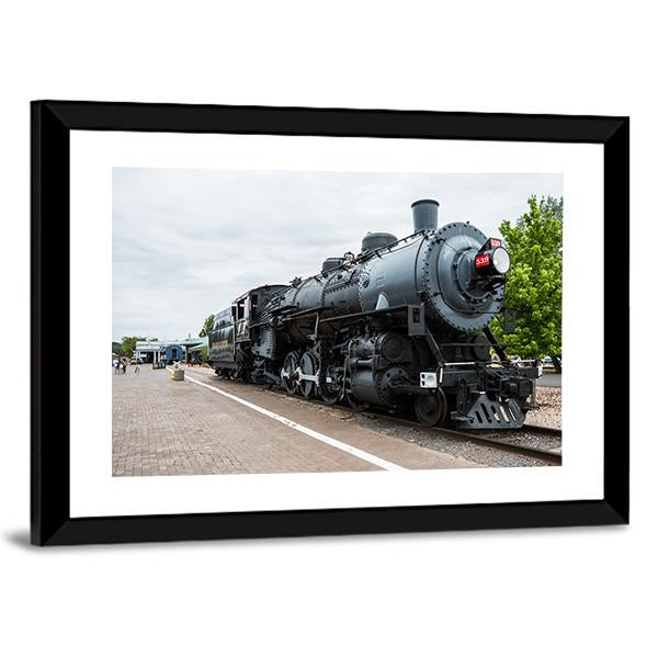 Trains Post &amp; Murales In Arizona Canvas Wall Art-3 Horizontal-Gallery Wrap-25" x 16"-Tiaracle