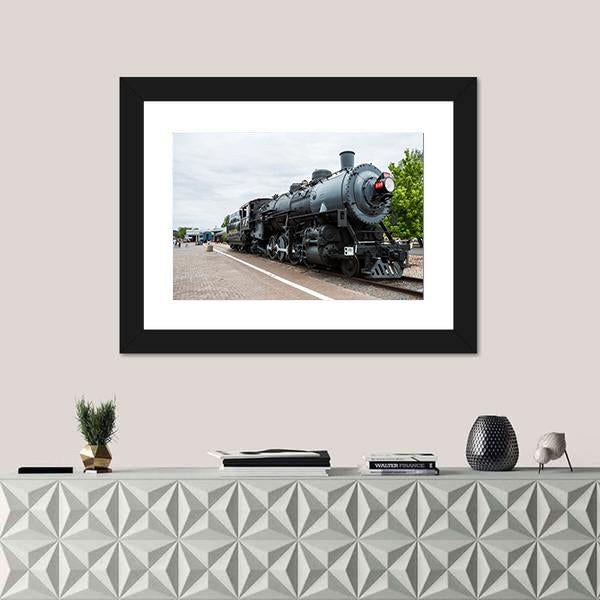 Trains Post &amp; Murales In Arizona Canvas Wall Art-3 Horizontal-Gallery Wrap-25" x 16"-Tiaracle