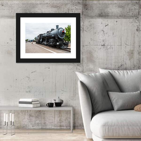 Trains Post &amp; Murales In Arizona Canvas Wall Art-3 Horizontal-Gallery Wrap-25" x 16"-Tiaracle