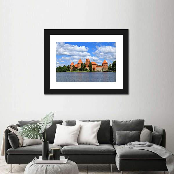 Trakai Island Castle In Lithuania Canvas Wall Art-1 Piece-Framed Print-20" x 16"-Tiaracle
