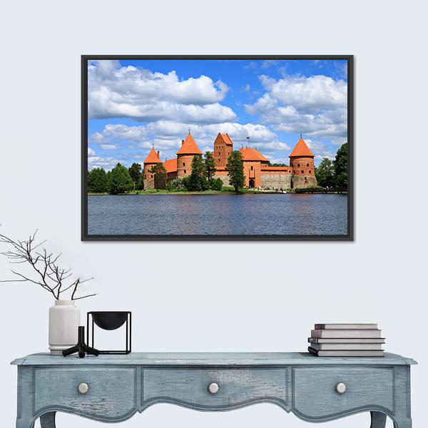 Trakai Island Castle In Lithuania Canvas Wall Art-3 Horizontal-Gallery Wrap-25" x 16"-Tiaracle