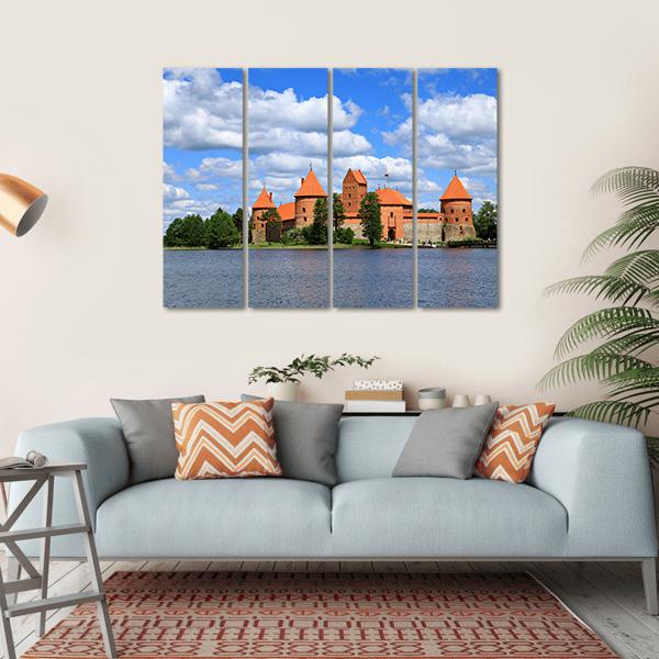 Trakai Island Castle In Lithuania Canvas Wall Art-4 Horizontal-Gallery Wrap-34" x 24"-Tiaracle