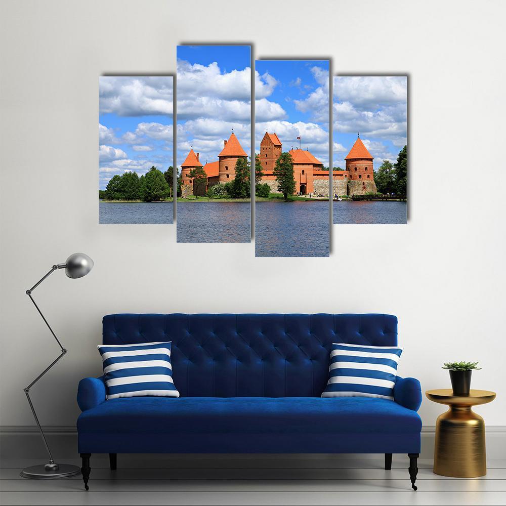 Trakai Island Castle In Lithuania Canvas Wall Art-4 Pop-Gallery Wrap-50" x 32"-Tiaracle