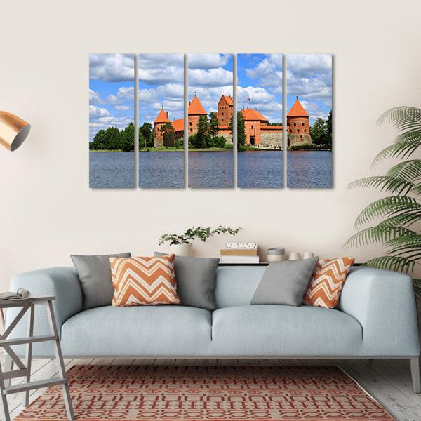 Trakai Island Castle In Lithuania Canvas Wall Art-5 Horizontal-Gallery Wrap-22" x 12"-Tiaracle