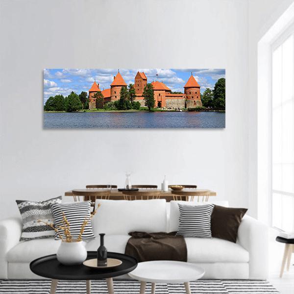 Trakai Island Castle In Lithuania Panoramic Canvas Wall Art-1 Piece-36" x 12"-Tiaracle